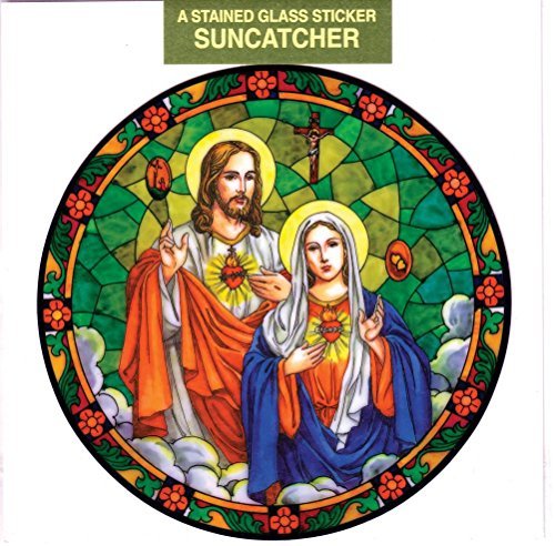 Sacred Heart Suncatcher  Catholic church stained glass, Sacred heart, Jesus  art