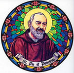 St. Padre Pio Stained Glass Suncatcher Sticker Window Cling