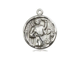 Sterling Silver St. Genesius Round Patron Medal Necklace Bliss 5427