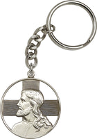 Pewter Jesus Christ Profile Key Ring Keychain By Bliss MADE USA
