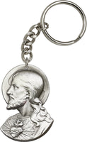 Pewter Sacred Heart of Jesus Key Ring Keychain By Bliss MADE USA