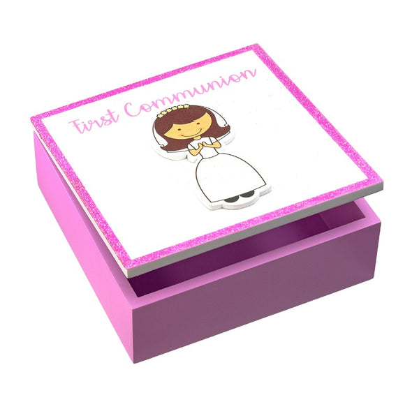 First Communion Girl Pink Trinket Box Hirten 5983