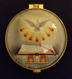 Porcelain Holy Spirit Trinket Box Rosary Holder