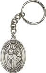 St. Sebastian Pewter Key Ring Keychain By Bliss MADE USA