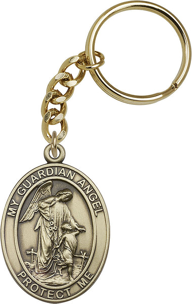 Guardian Angel Gold Oxide Key Ring Keychain By Bliss MADE USA