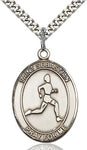 Sterling Silver St. Sebastian Track & Field Sports Oval Medal by Bliss Patron of Athletes