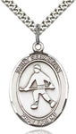 Sterling Silver St. Sebastian Field Hockey Sports Oval Medal by Bliss Patron of Athletes