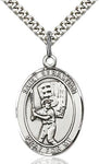 Sterling Silver St. Sebastian Baseball Sports Oval Medal by Bliss Patron of Athletes