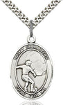 Sterling Silver St. Sebastian Soccer Sports Oval Medal by Bliss Patron of Athletes