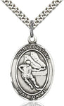 Sterling Silver St. Sebastian Ice Hockey Sports Oval Medal by Bliss Patron of Athletes