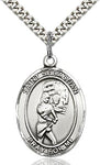 Sterling Silver St. Sebastian Softball Sports Oval Medal by Bliss Patron of Athletes