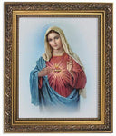 Immaculate Heart of Mary Framed Print 11"x13" Gold Finish Frame