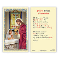 First Commnion Girl Laminated Prayer Holy Card - 25/pack by Ambrosiana
