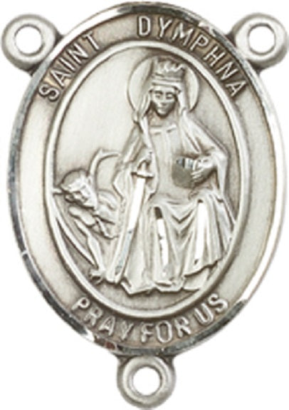 Pewter Saint Dymphna Rosary Centerpiece ONLY - Make Your Own Rosary