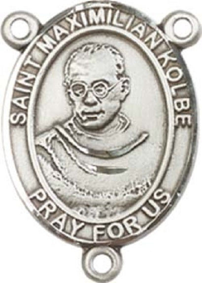 St. Maximilian Kolbe Rosary Centerpiece ONLY - Sterling Silver by Bliss