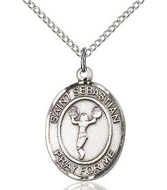 Sterling Silver St. Sebastian Cheerleading Sports Oval Medal by Bliss Patron of Athletes