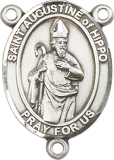 Pewter Saint Augustine of Hippo Rosary Centerpiece ONLY - Make Your Own Rosary
