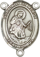 Pewter Our Lady of Mercy Rosary Centerpiece ONLY - Make Your Own Rosary