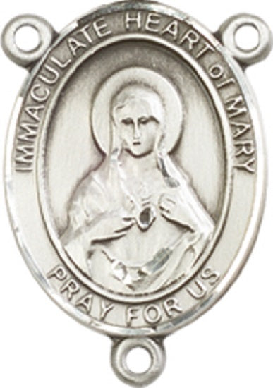 Pewter Immaculate Heart of Mary Rosary Centerpiece ONLY - Make Your Own Rosary by Bliss