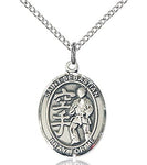 Sterling Silver St. Sebastian Karate Sports Oval Medal by Bliss Patron of Athletes