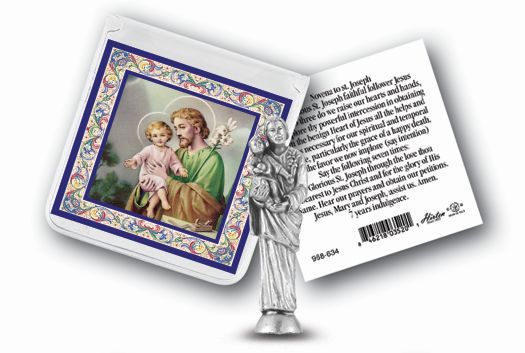 Pocket Size St. Joseph Metal Statue & Prayer Card