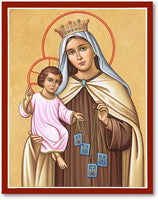 Our Lady of Mount Carmel Icon 8x10 Print Unframed by Monastery Icons 906LGU