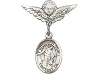 Guardian Angel Sterling Silver Baby Badge Lapel Pin Bliss 9118SS/0735SS