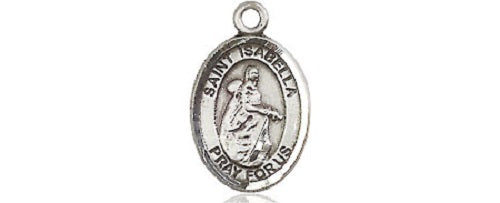 St. Isabella of Portugal Sterling Silver Oval Patron Medal Only Bliss Small