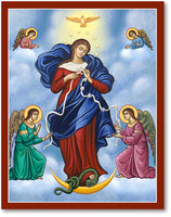 Our Lady Undoer Untier of Knots Icon 4.5x6 Wooden Plaque by Monastery Icons 930MD