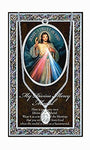 Pewter Divine Mercy Oval Medal on Stainless Chain Necklace