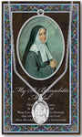Pewter St. Bernadette Patron Saint Oval Medal Lourdes France