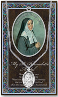 Pewter St. Bernadette Patron Saint Oval Medal Lourdes France