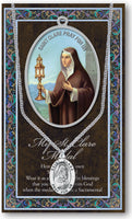 Pewter St. Clare of Assisi Patron Saint Oval Medal