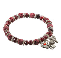 Holy Spirit Red Stretch Bead & Charm Bracelet Hirten 9605RD