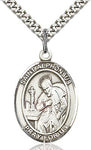 Sterling Silver St. Alphonsus Liguori Patron Oval Medal Pendant Necklace by Bliss