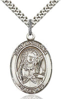Sterling Silver St. Apollonia Oval Patron Medal Pendandt Necklace by Bliss