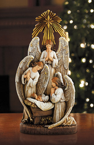 Angels in Adoration Nativity 13" Statue Figure by Avalon Gallery B3369