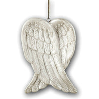 Porcelain White Angel Wings Christmas Tree Ornament - Use as Memorial