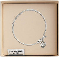 6.25 inch Round Eye Hook Bangle Bracelet Guardian Angel by Bliss Jewelers