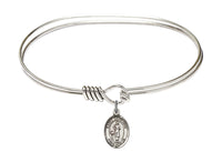 St. Genesius Sterling Silver Patron Bangle Bracelet 7" Patron of Actors by Bliss