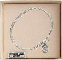 St. Genesius Sterling Silver Patron Bangle Bracelet 7" Patron of Actors by Bliss