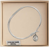 St. Genesius Sterling Silver Patron Bangle Bracelet 7" Patron of Actors by Bliss