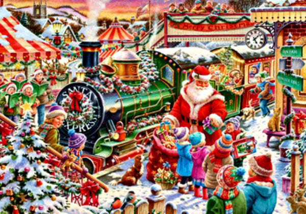Santa's Train Advent Christmas Calendar Vermont Christmas Company BB876