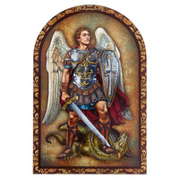 St. Michael the Archangel Arched Desk Plaque Michael Adams Artwork by Berkander
