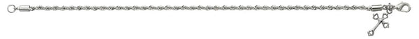 7.5" Chain Bracelet with Rhodium Cross Charm - Confirmation Gift!