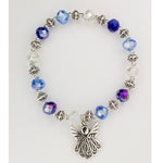 Blue and Crystal Angel Stretch Bracelet Inspirational McVan BR936C