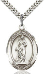 Sterling Silver St. Barbara Oval Patron Medal Pendandt Necklace by Bliss