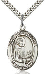 Sterling Silver St. Bonaventure Oval Medal Pendant Necklace by Bliss