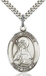 Sterling Silver St. Bridget of Sweden Oval Patron Medal Pendant Necklace by Bliss