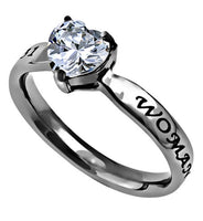 Heart Shaped Cubic Zirconia Woman of God Ring By Spirit & Truth
